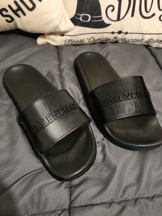 Balenciaga Other - Authentic Balenciaga Black Men's Logo Slide Sandals Size 11